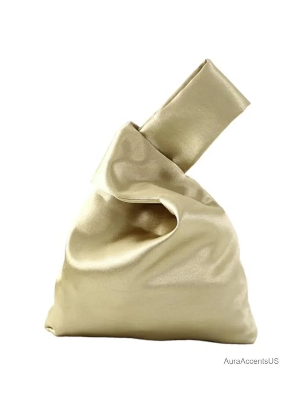 Satin Wrist Knot Bag Evening Clutch Purse - Handmade, Lightweight, Roomy